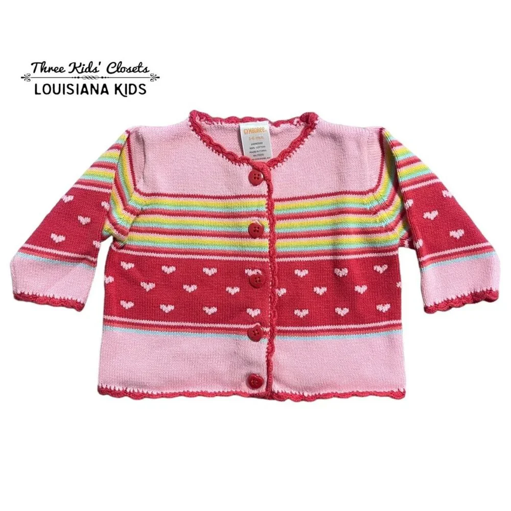 Gymboree 3-6m Tiny Hearts Cardigan Sweater